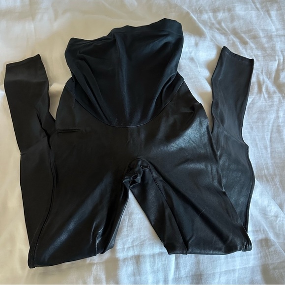 Spanx Faux Leather Maternity Leggings - Picture 1 of 8